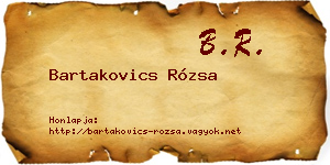 Bartakovics Rózsa névjegykártya