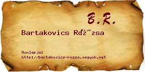 Bartakovics Rózsa névjegykártya