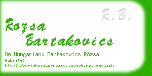 rozsa bartakovics business card